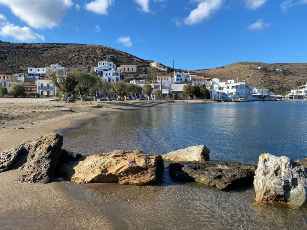 Hot springs, Loutra village, Kythnos Island, Greece